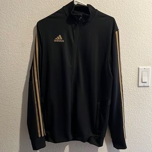Adidas Track Jacket and Jogger Set. Black and Gold.